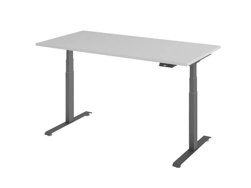Hammerbacher Rechteckig Sitz-Stehschreibtisch Metall, Holz 1,800 x 800 x 645 - 1,295 mm Braun