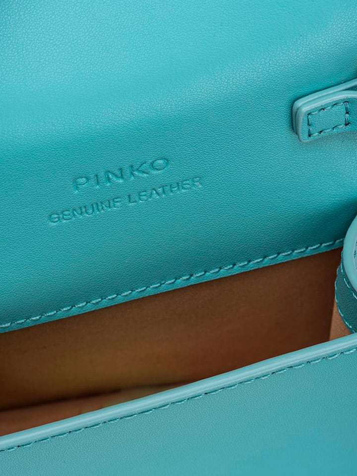 Pinko Leder-Umhängetasche in Türkis - (B)12 x (H)10 x (T)5 cm günstig kaufen onesize