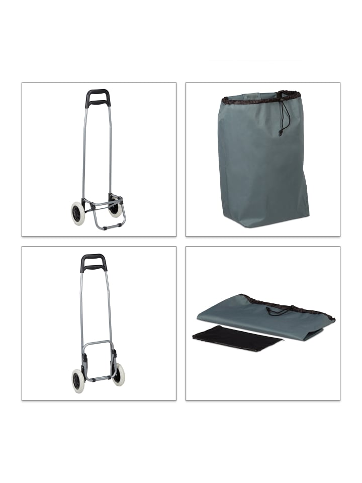 relaxdays Einkaufstrolley in Grau günstig kaufen onesize