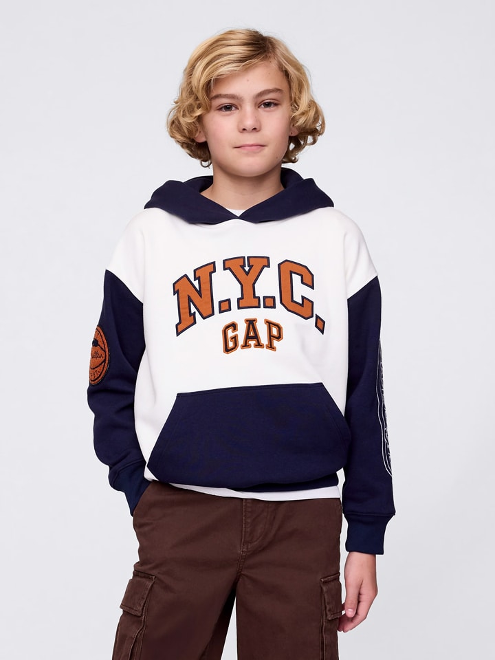 GAP Hoodie in Weiß/ Dunkelblau/ Orange günstig kaufen