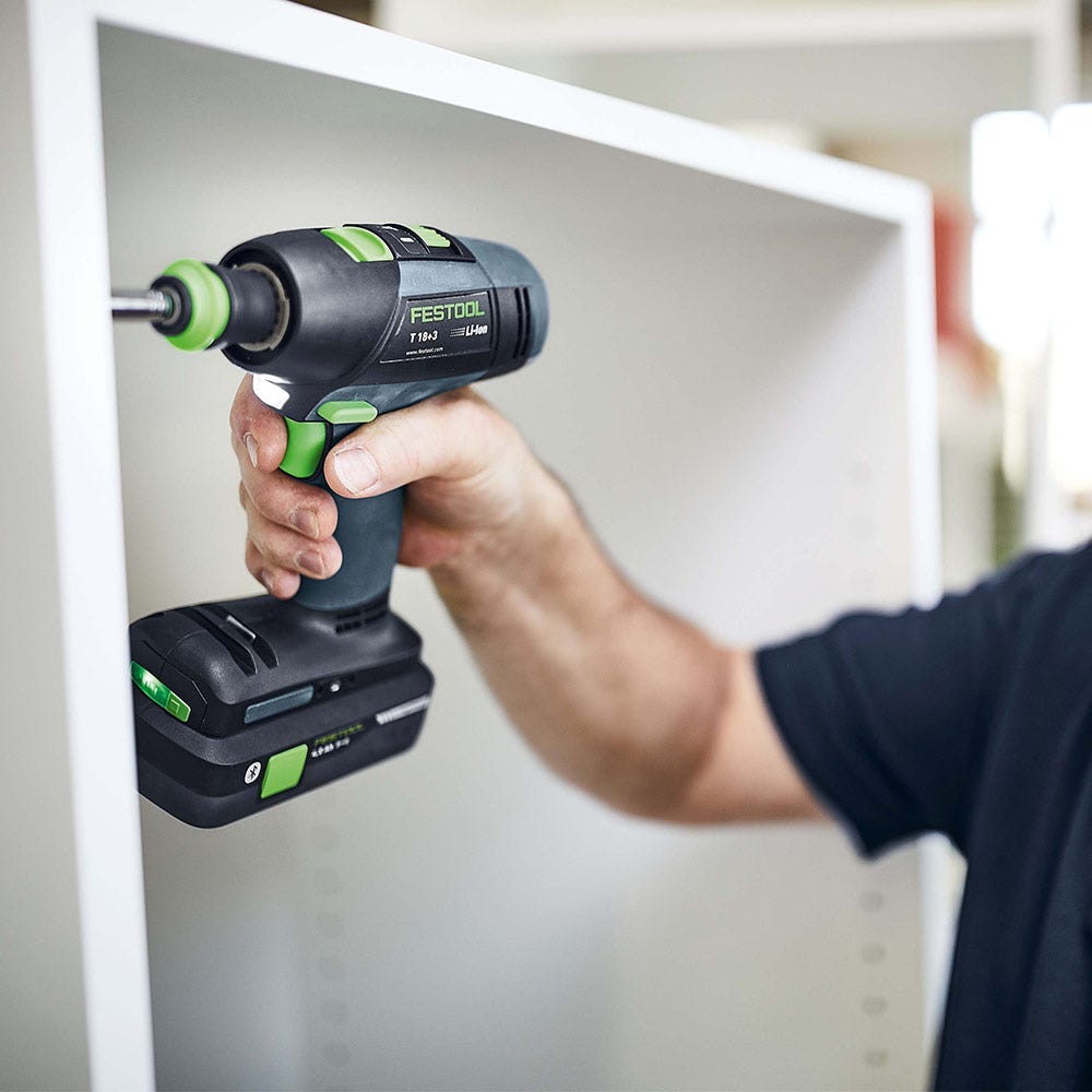 Furadeira/parafusadeira FESTOOL 18V sem escova T 18 de 2 velocidades em Systainer Skin 576448