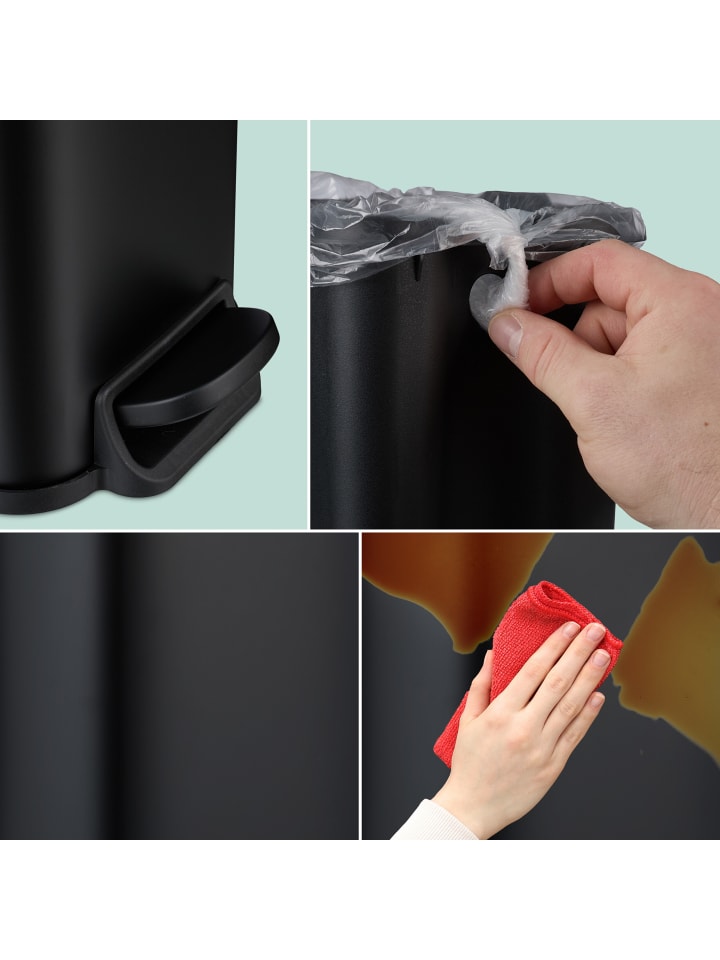 relaxdays Mülleimer Bad in Schwarz - 5 l günstig kaufen onesize