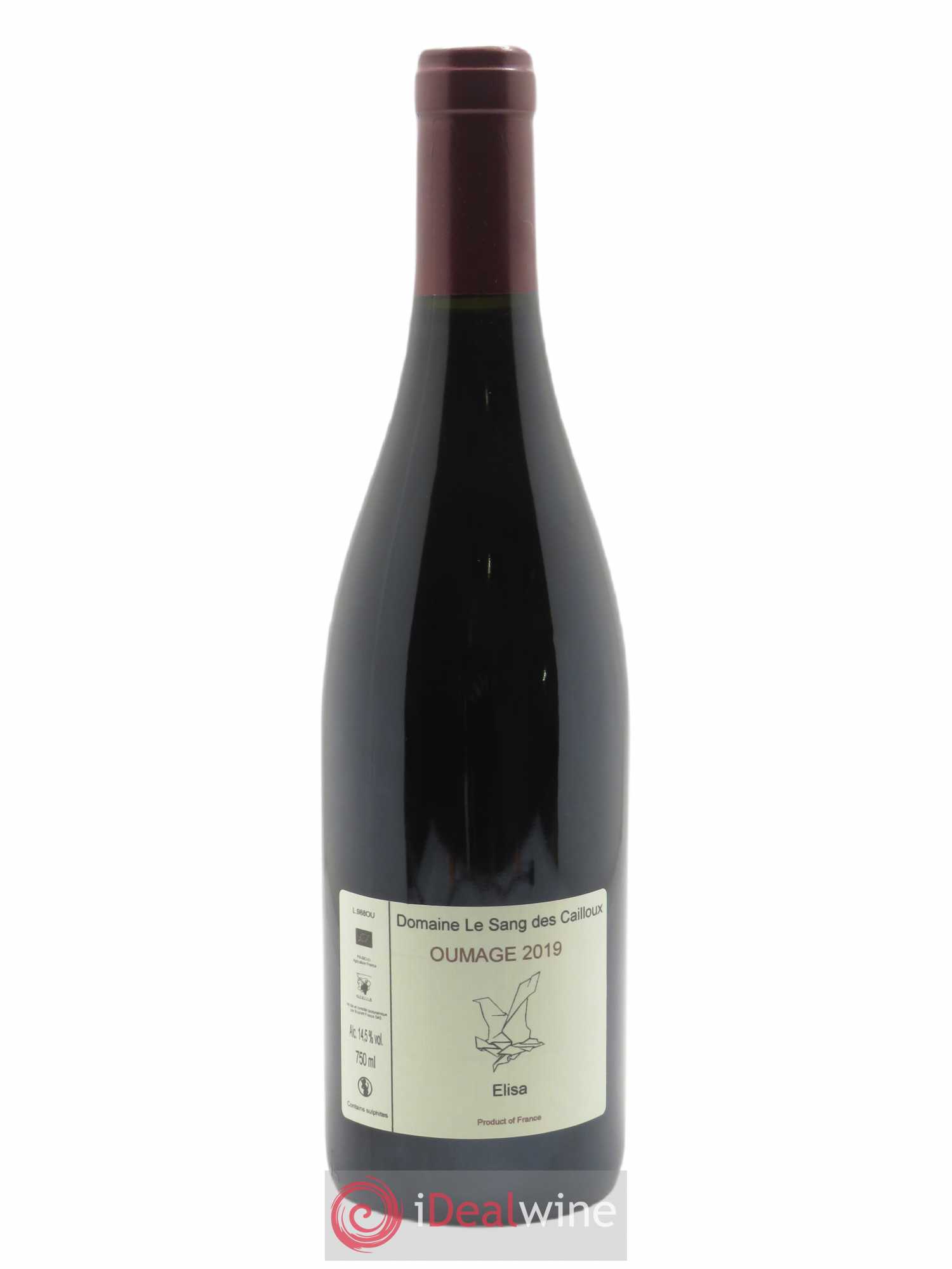 Vacqueyras Oumage Le Sang des Cailloux  2019 - Lot de 1 Bouteille