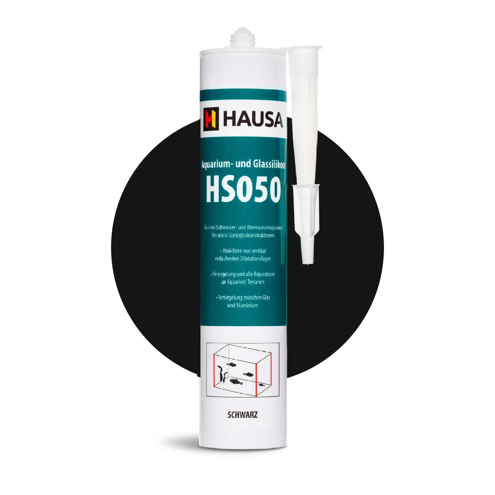 Hausa Silikon, Profi Silikon Kleb- und Dichtstoff für Aquarien und Glaskonstruktionen, Kartusche 310 ml, (Starke Haftung, 1-tlg., Schnelltrocknend), Süß- und Meerwasserbeständig Hohe Elastizität