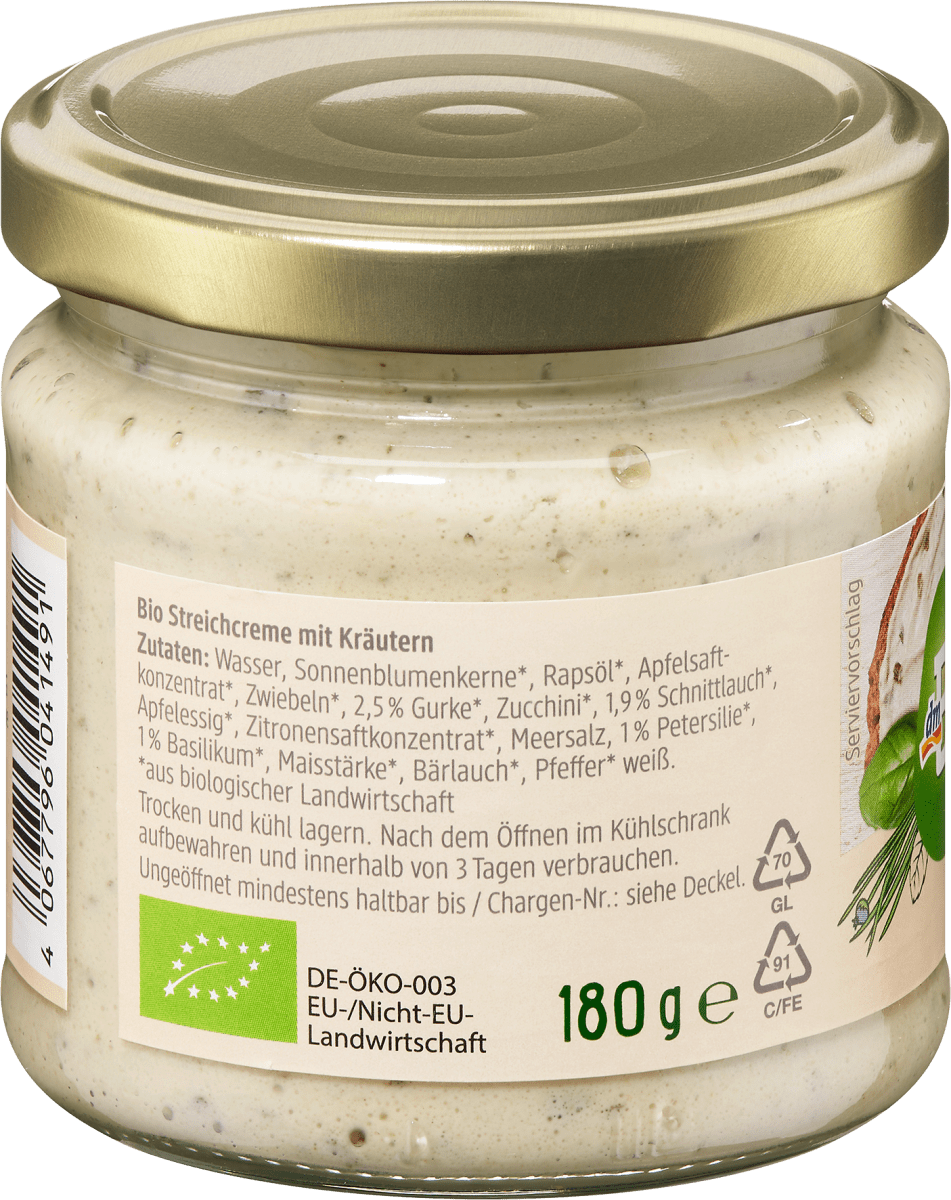 Streichcreme Gartenkräuter, 180 g