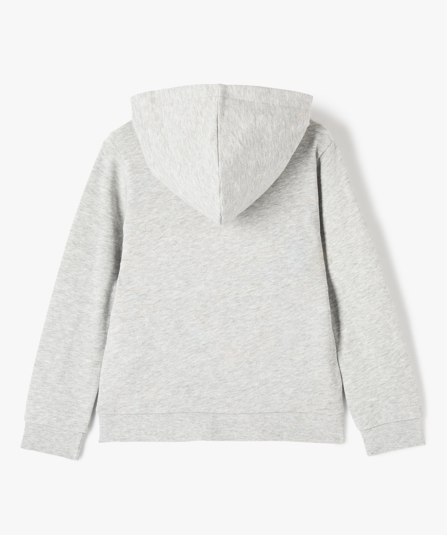 Sweat zippé à capuche intérieur molletonné fille gris | GEMO