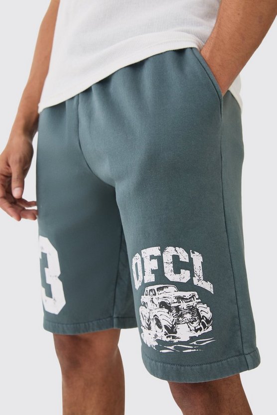 Lockere Official Shorts mit Acid-Waschung