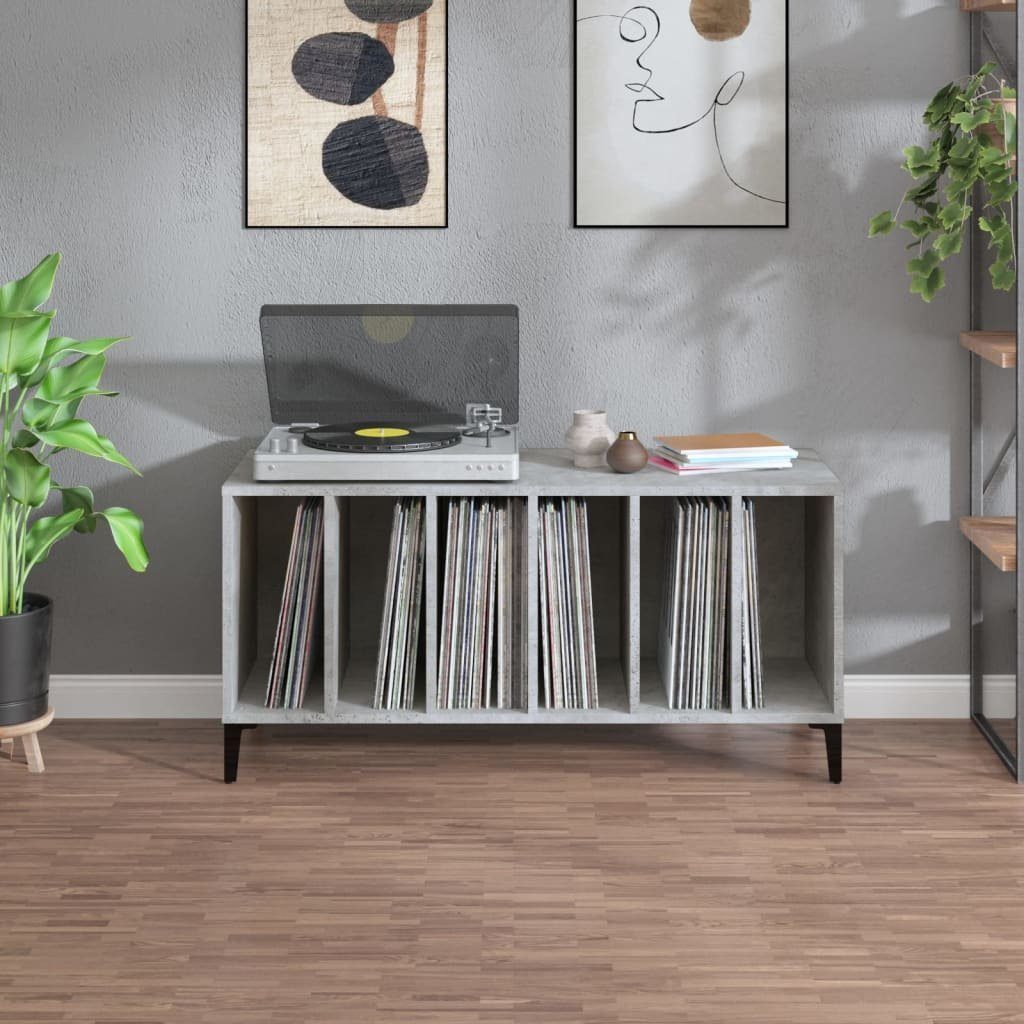 vidaXL Media-Regal Plattenschrank Betongrau 100x38x48 cm Holzwerkstoff, 1-tlg.