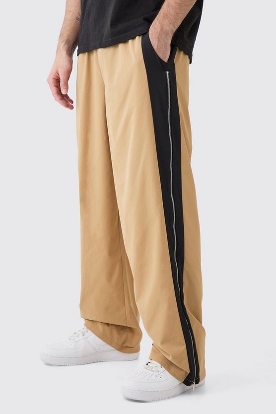 Stretch-Hose mit weitem Bein und Reißverschluss