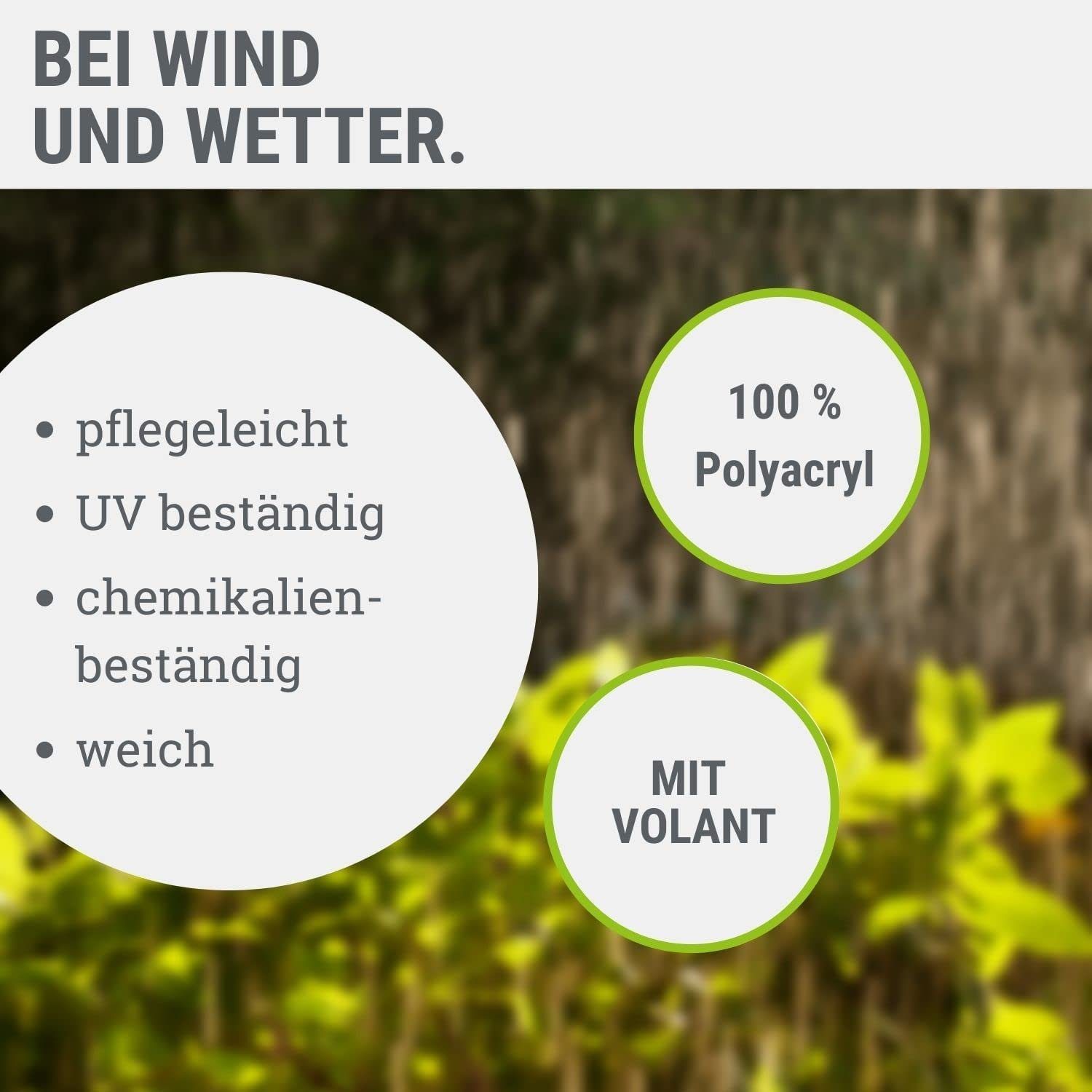 KETTtex EXKLUSIV Hollywoodschaukelersatzdach KETTtex Exklusiv Hollywoodschaukel Dach für Kettler Classic & Montana, mit Volant