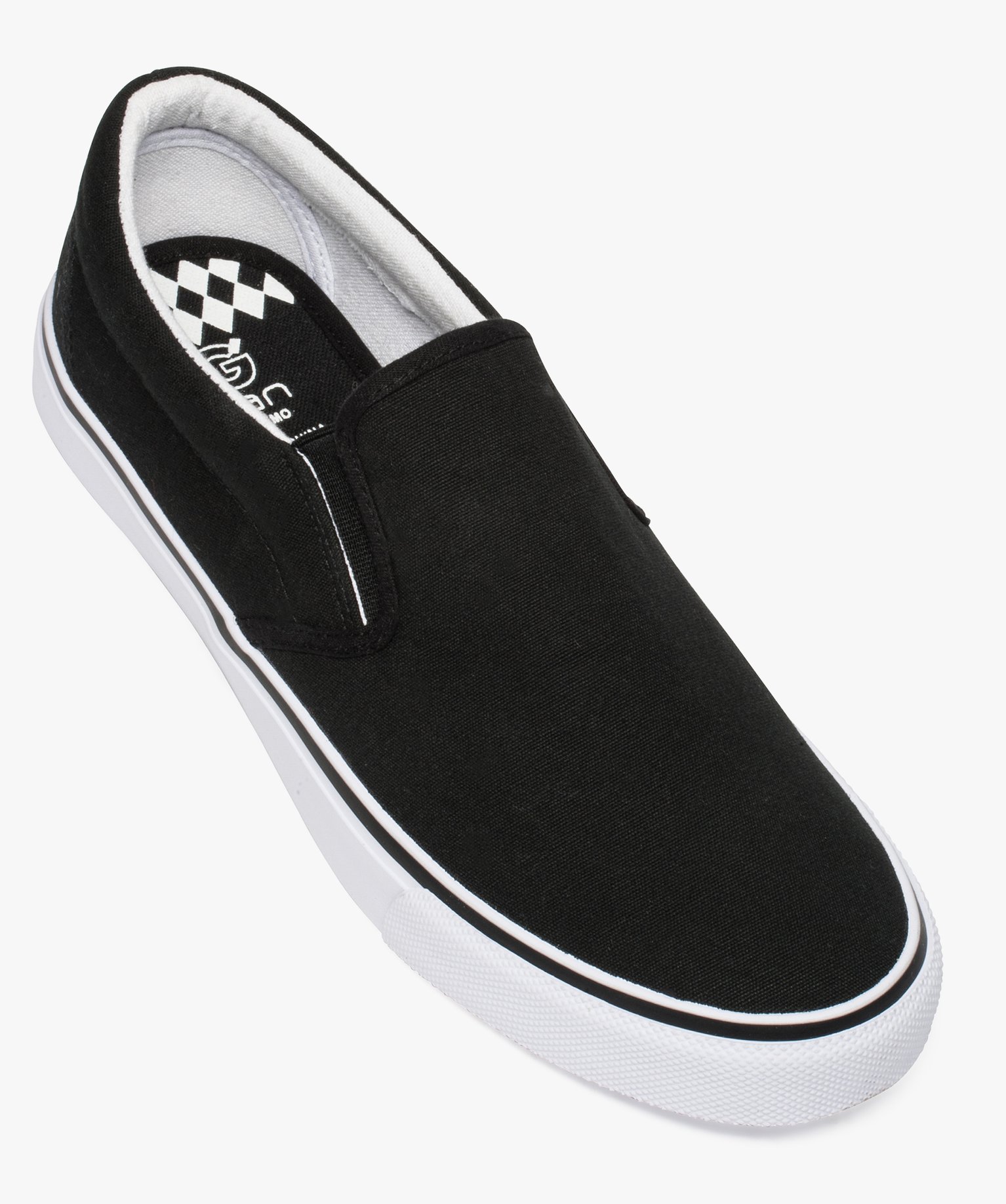 Tennis homme en toile faon slippers à élastiques noir | GEMO