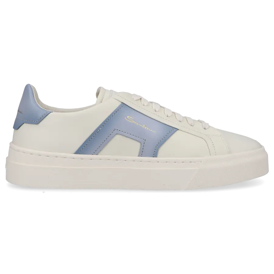 Santoni - Sneaker low DOUBLE BUCKLE Kalbsleder - weiß