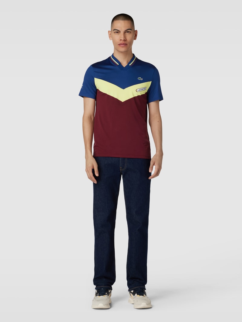 Poloshirt mit Label-Print in bordeaux rot