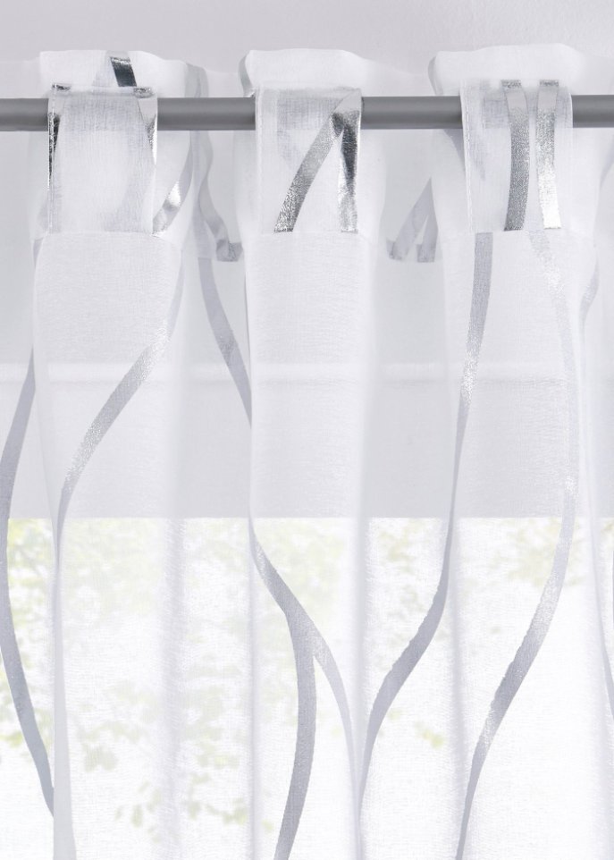 Transparente Gardine mit Glanz Druck (1er Pack)