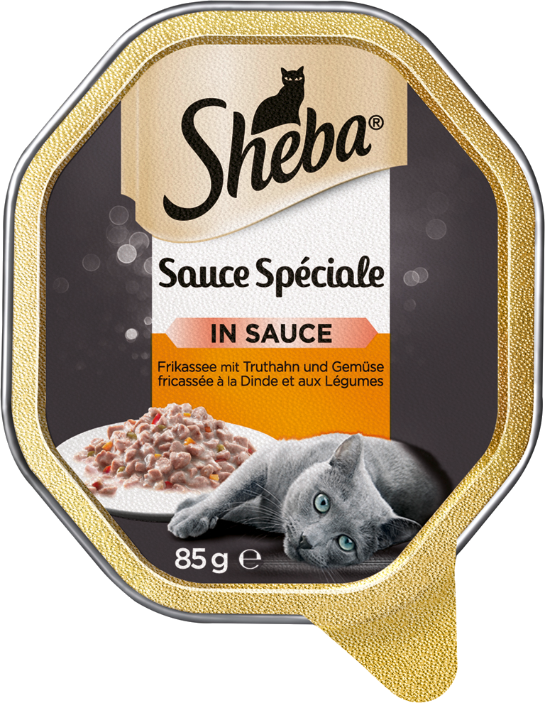 Sheba Nassfutter Sheba Sauce Spéciale 22x85g mit Truthahn & Gemüse, in Sauce