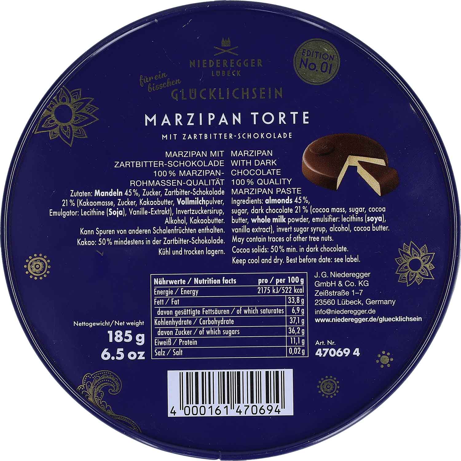 Niederegger Glücklichsein Marzipan Torte 185g