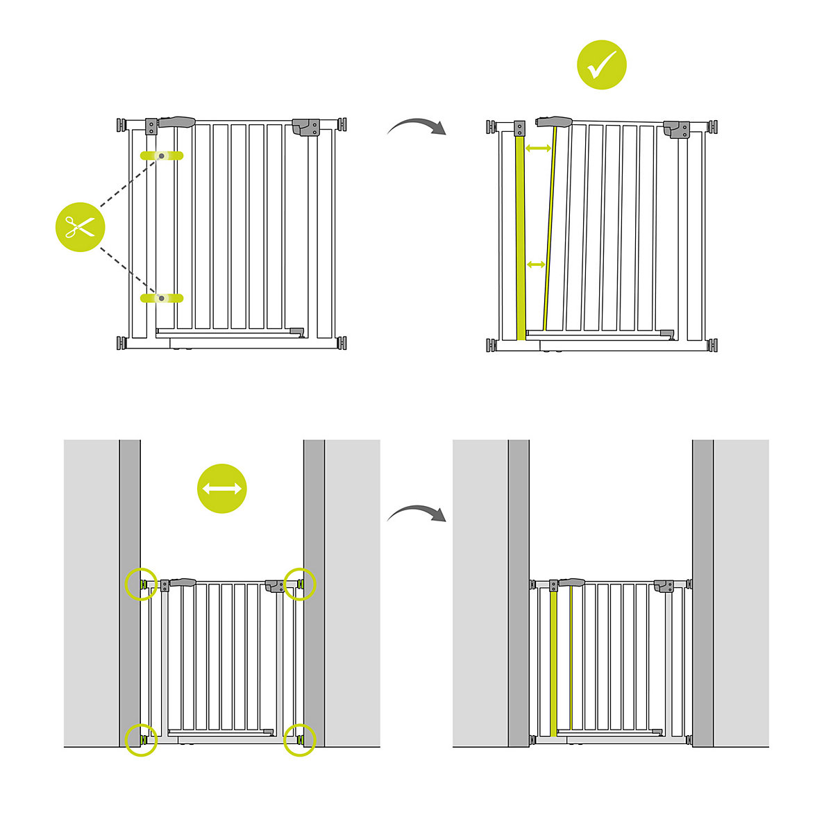 Tür-und Treppenschutzgitter Autoclose N Stop 2, 75 - 80cm, selbstschließend, ohne Bohren, weiß