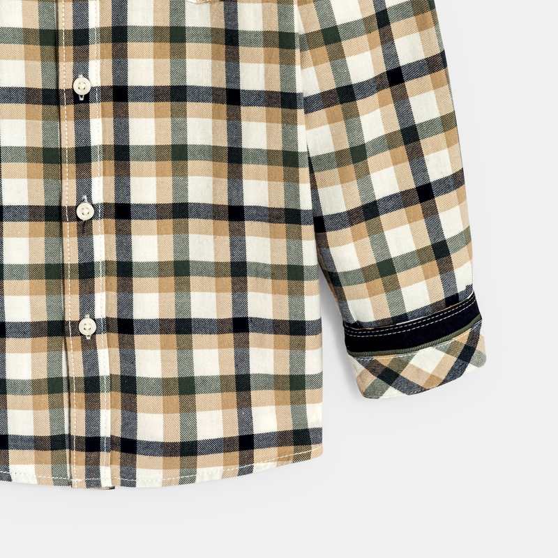 Chemise à carreaux beige Garçon