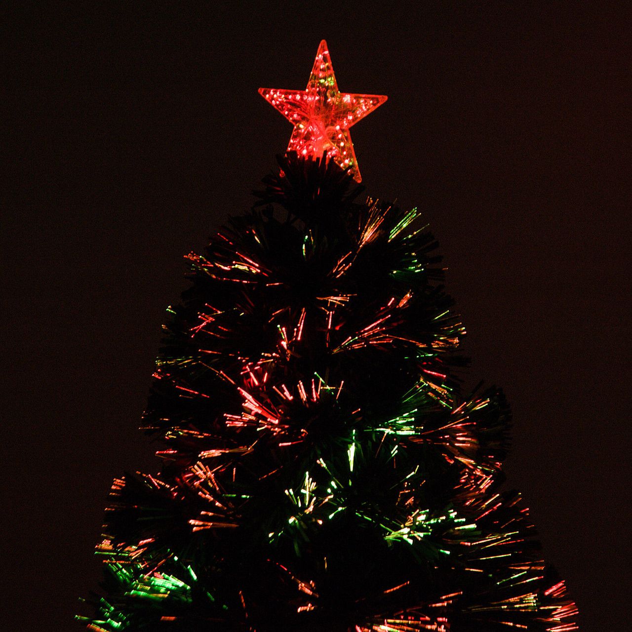 HOMCOM Weihnachtsbaum Tannenbaum Christbaum LED Lichtfaser Stern 5 Modell
