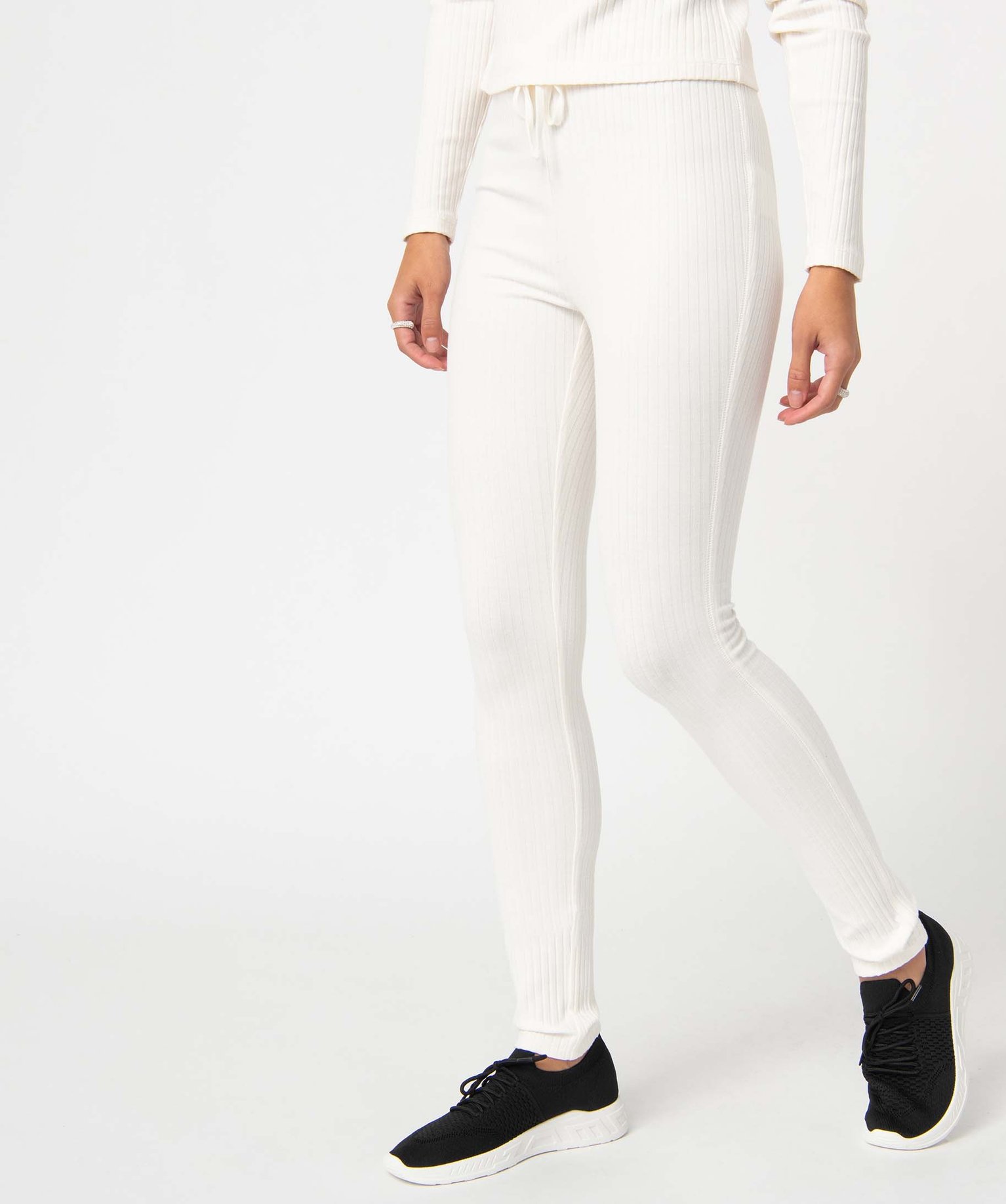 Legging femme en maille à grosses ctes ecru | GEMO