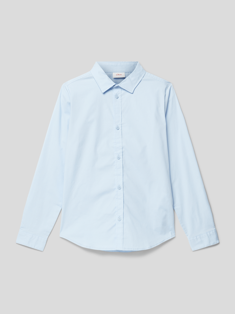 Hemd mit abgerundetem Saum in bleu