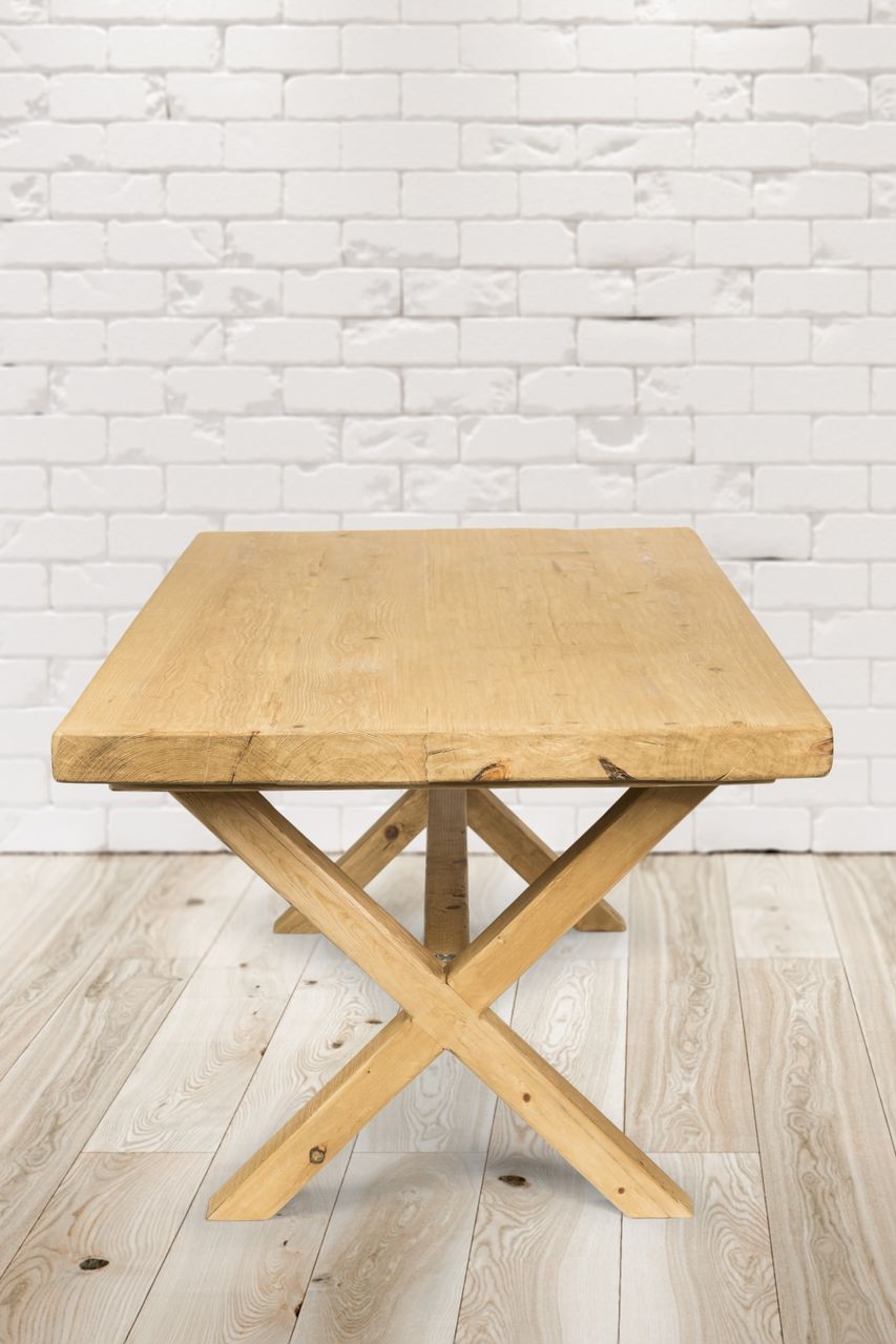 PureHaven Massivholztisch 200x100x76 cm aus Kiefer rustikaler Hingucker standsicher stabil individuelle handgefertigt Vollholz Vintage-Design