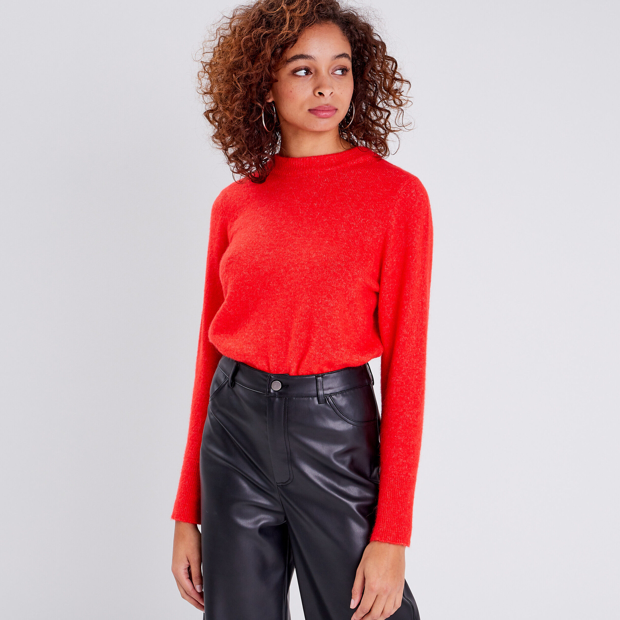 Pull manches longues rouge femme | Cache Cache
