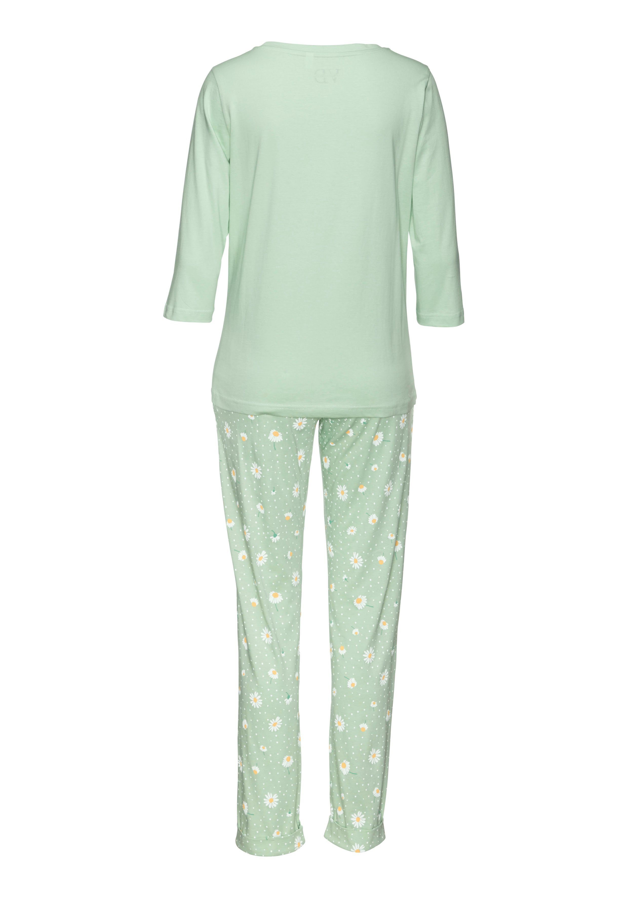 Vivance Dreams Pyjama (2 tlg., 1 Stück) mit Gänseblümchen-Druck