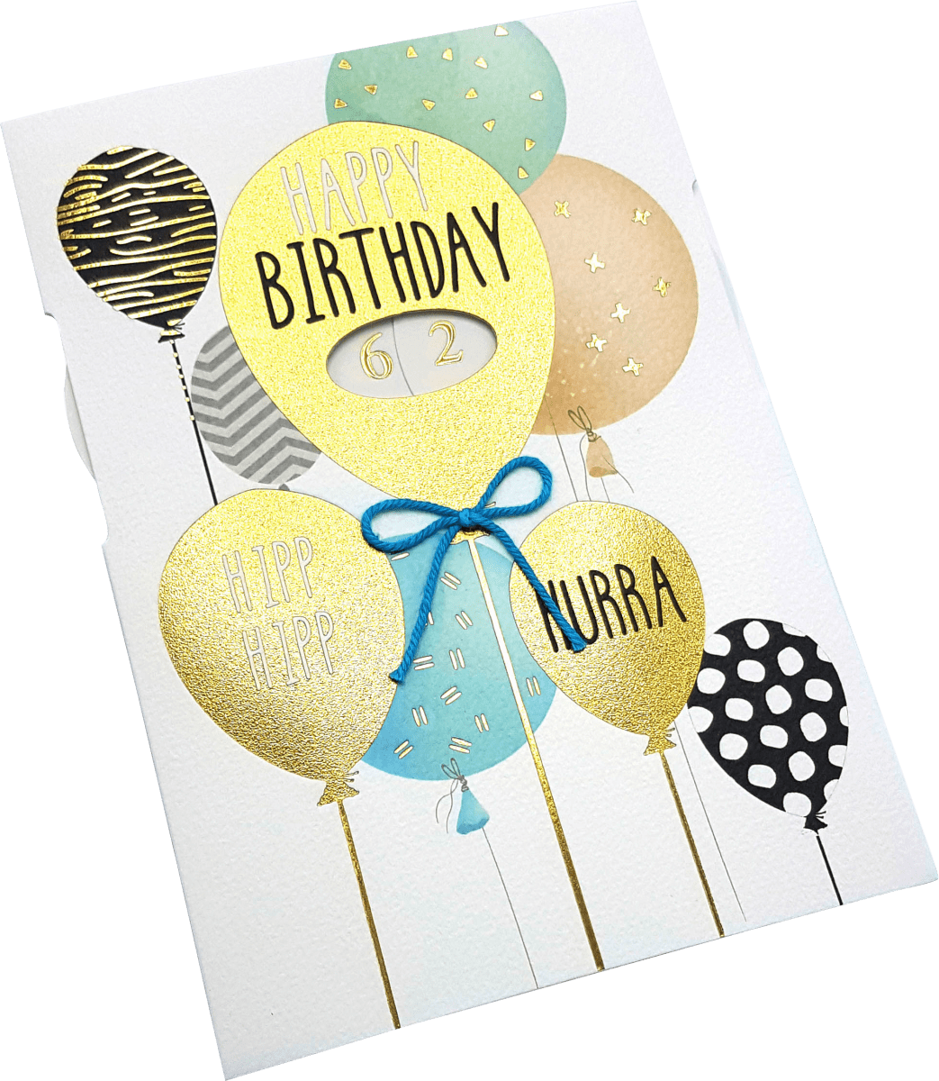 Grußkarte Geburtstag Kerzenmotiv Luftballons Drehzahl, 1 St