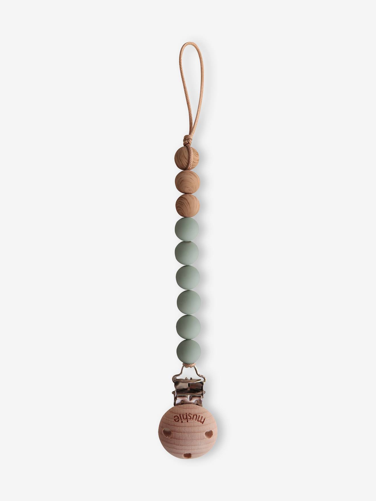 Cordon attache-sucette MUSHIE Eva en silicone rose blush