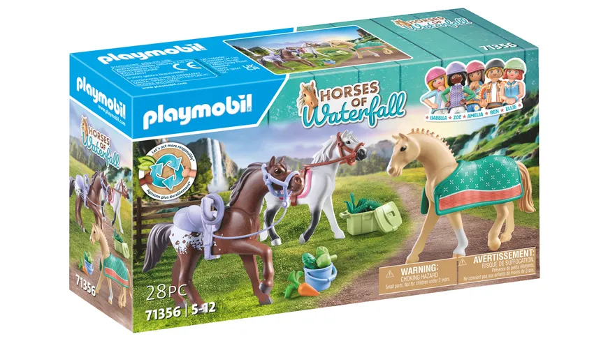 PLAYMOBIL 71356 - Horses of Waterfall - 3 Pferde: Morgan, Quarter Horse & Shagya Araber