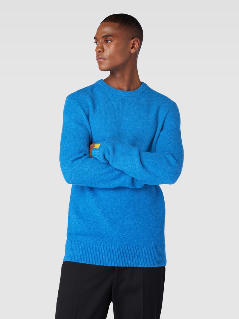 Strickpullover in melierter Optik in royalblau