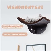 PawHut Katzenliege Katzen Wandliege Katzenbett Katzenregal Wandmontage Plüschauflage MDF Braun 41 x 28 x 21 cm