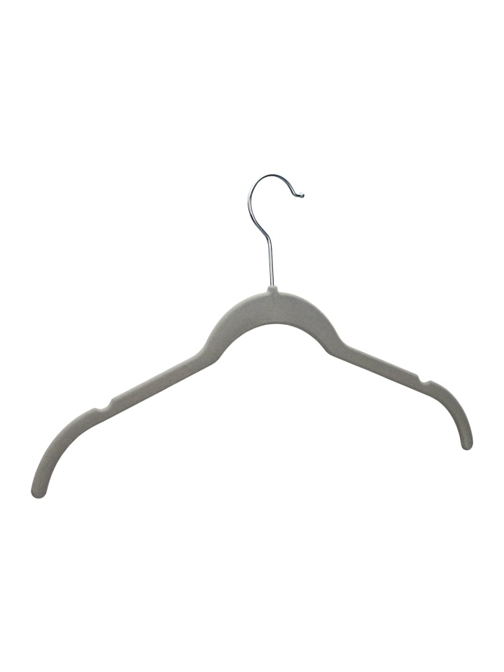 relaxdays Kleiderbügel Samt 50er Set in Grau günstig kaufen onesize