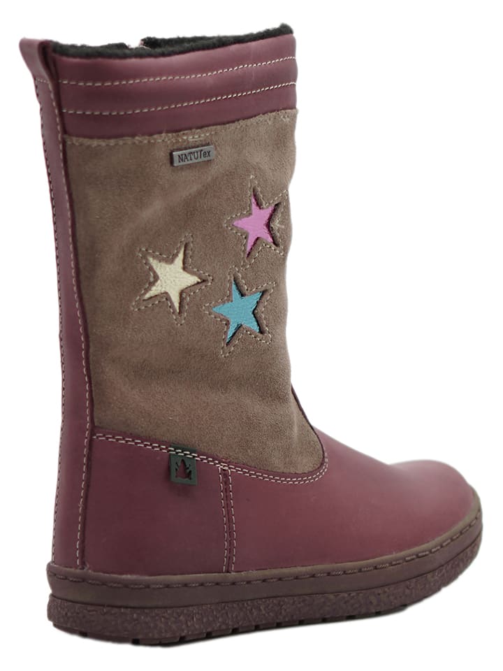 El Naturalista Leder-Winterstiefel in Beige/ Altrosa günstig kaufen