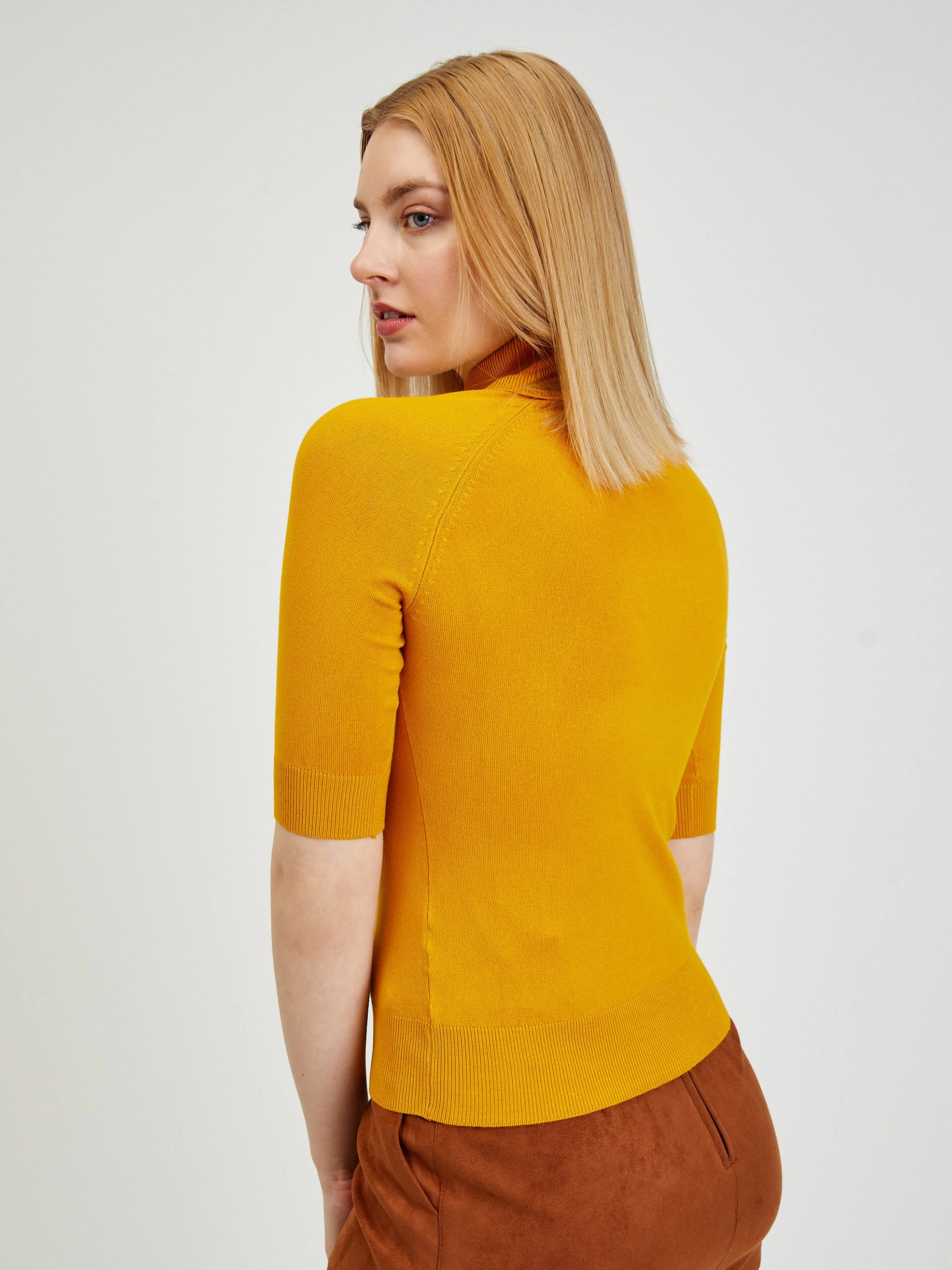 Gelber Damen Kurzarmpullover ORSAY