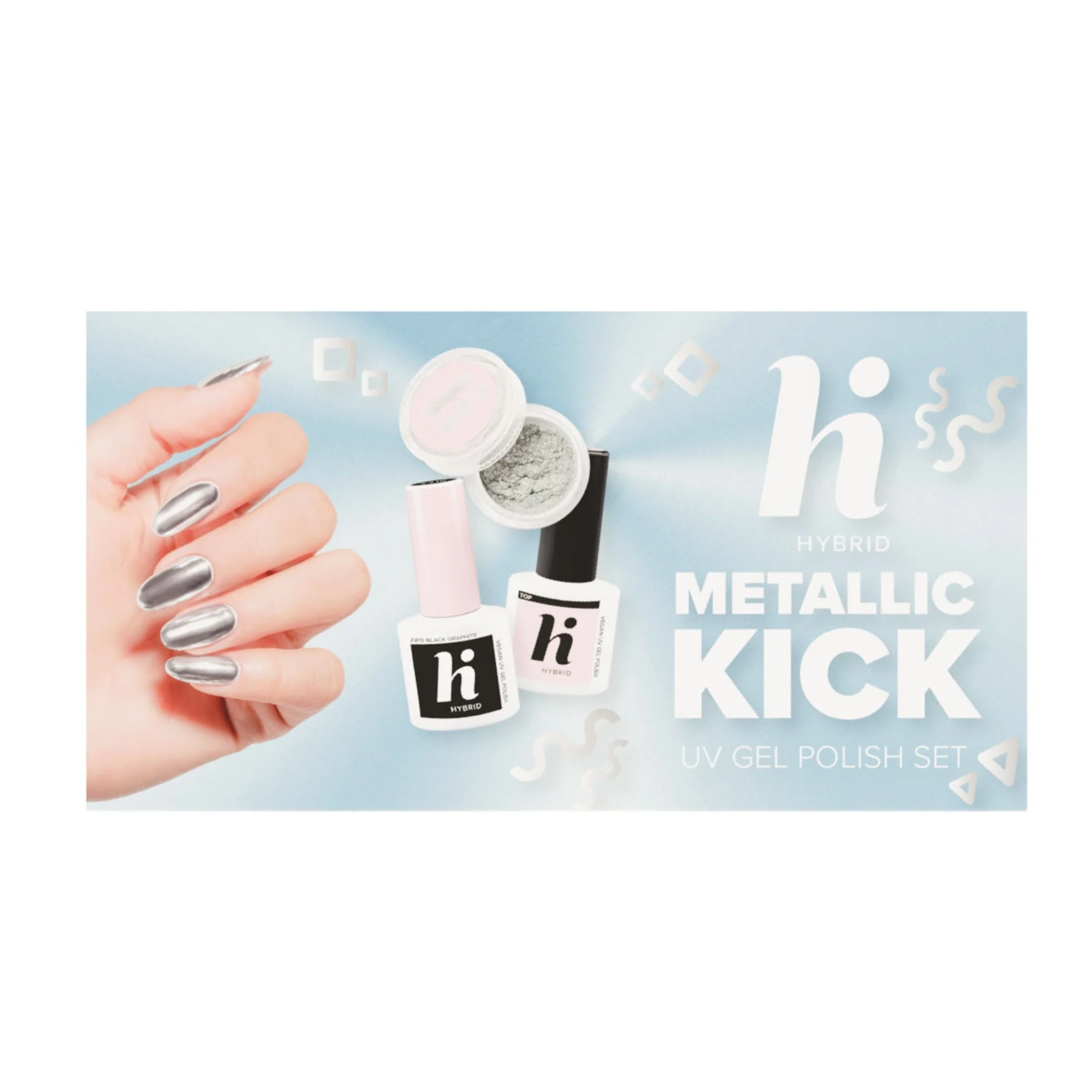 UV-geelilakka METALLIC KICK -setti - Meikkilaatikko