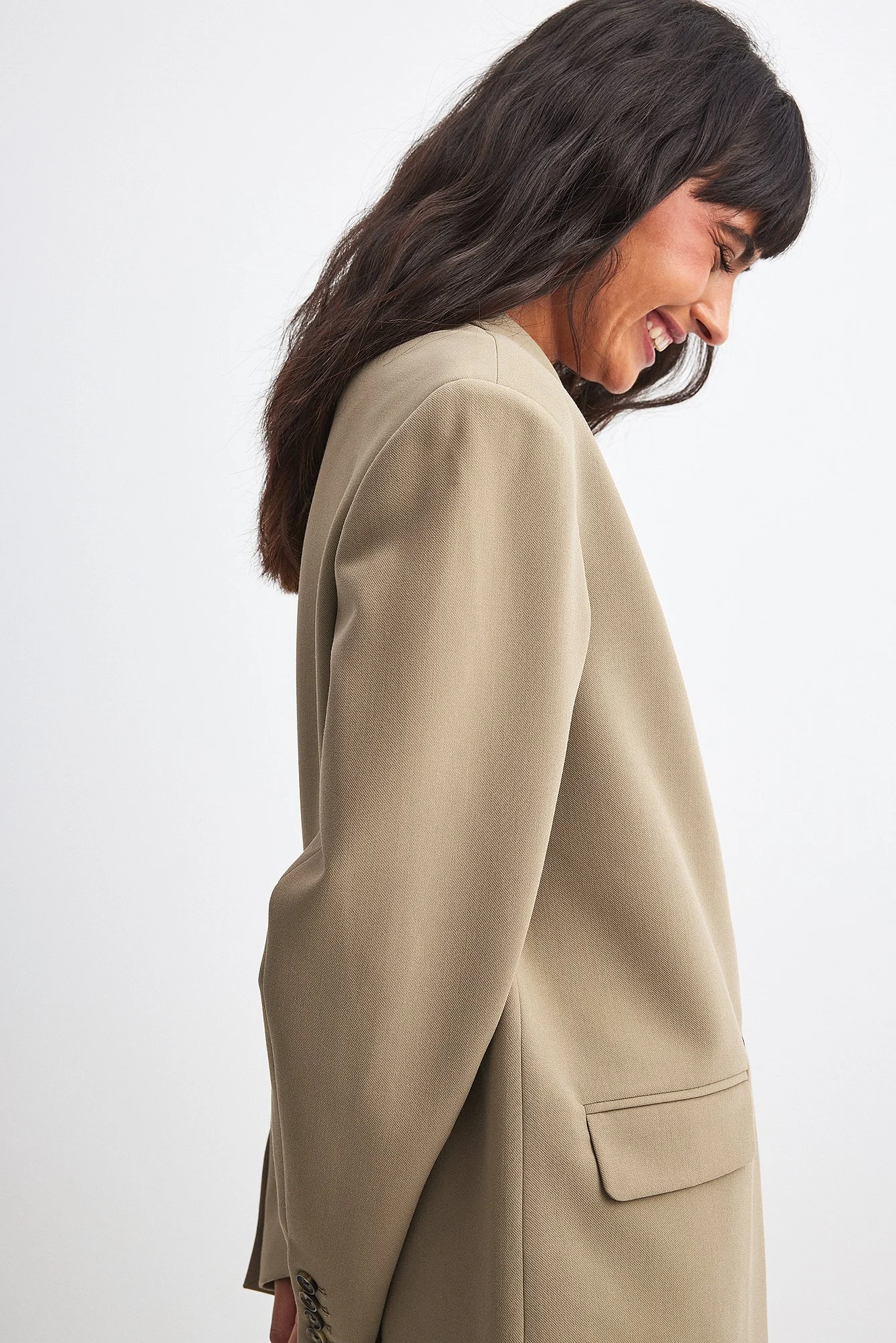 Oversize-Blazer mit drei Knöpfen