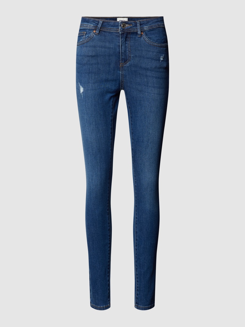Skinny Fit Jeans im Destroyed-Look Modell 'WAUW' in jeans