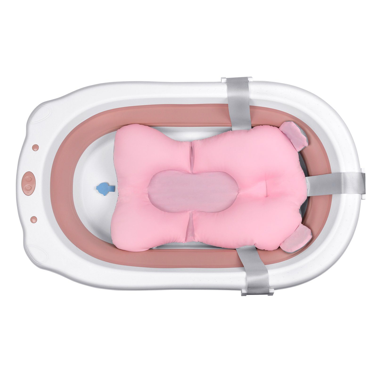 UISEBRT Babybadewanne Faltbare Babywanne Kinderbadewanne, mit Ergonomischem Badekissen