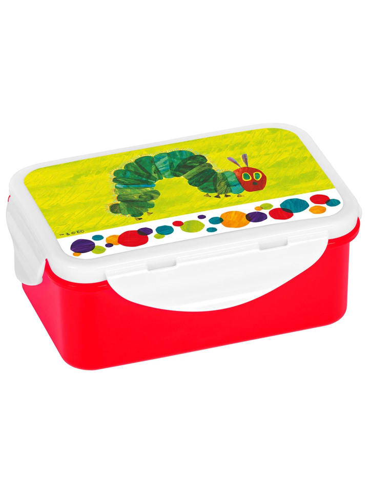 Geda Labels Brotdose Raupe Nimmersatt in Rot - 16x10,5x6,5cm günstig kaufen onesize
