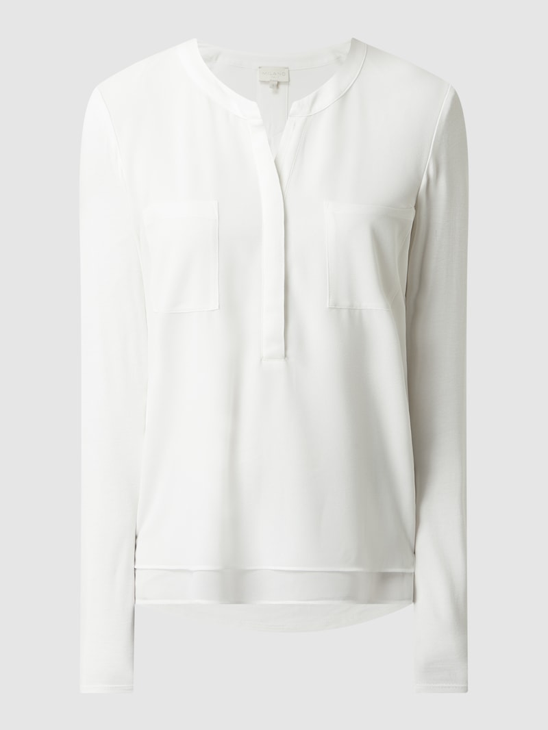 Blusenshirt aus Krepp in offwhite