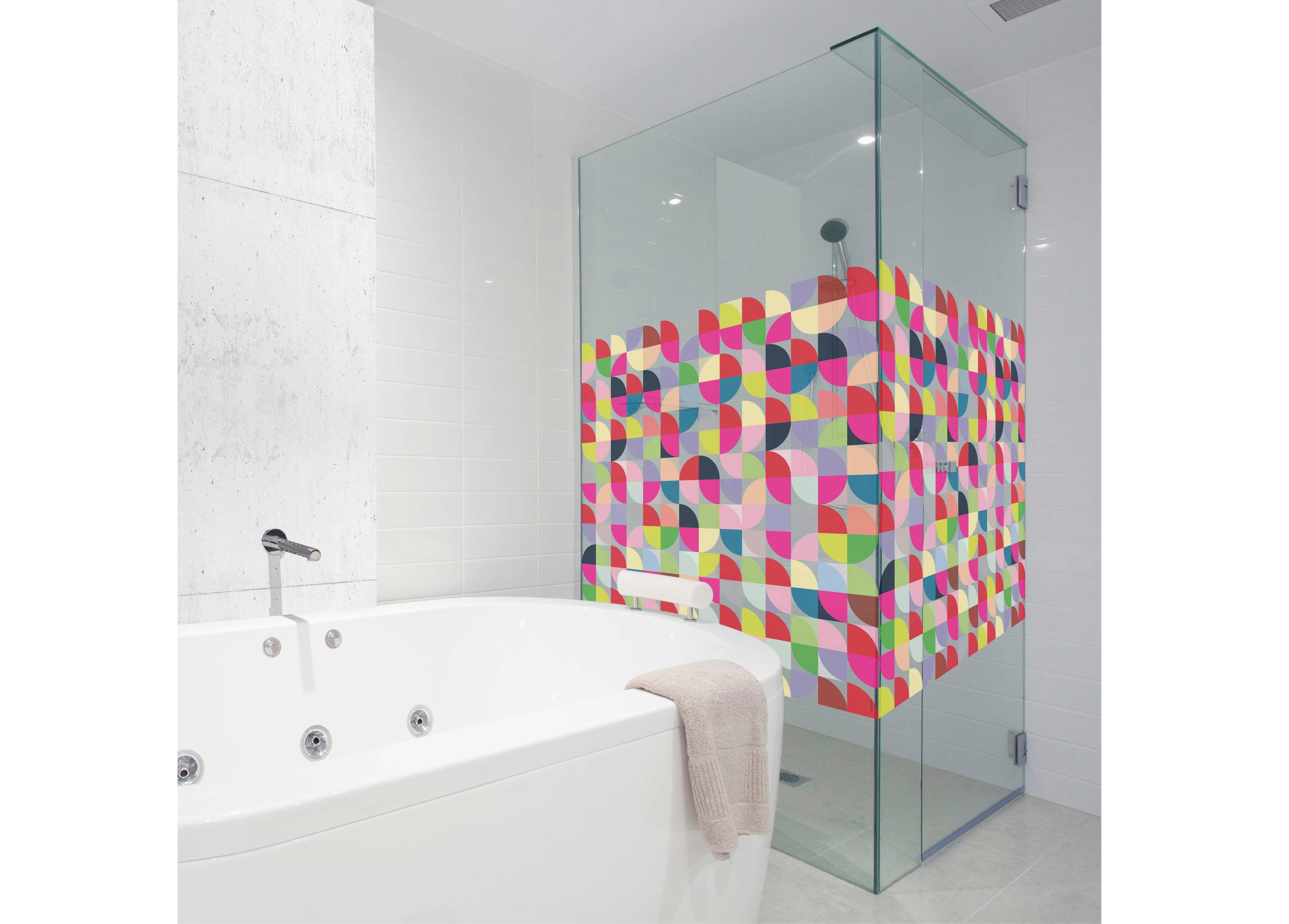 Fensterfolie Look Retro Pattern, MySpotti, halbtransparent, glatt, 90 x 100 cm, statisch haftend