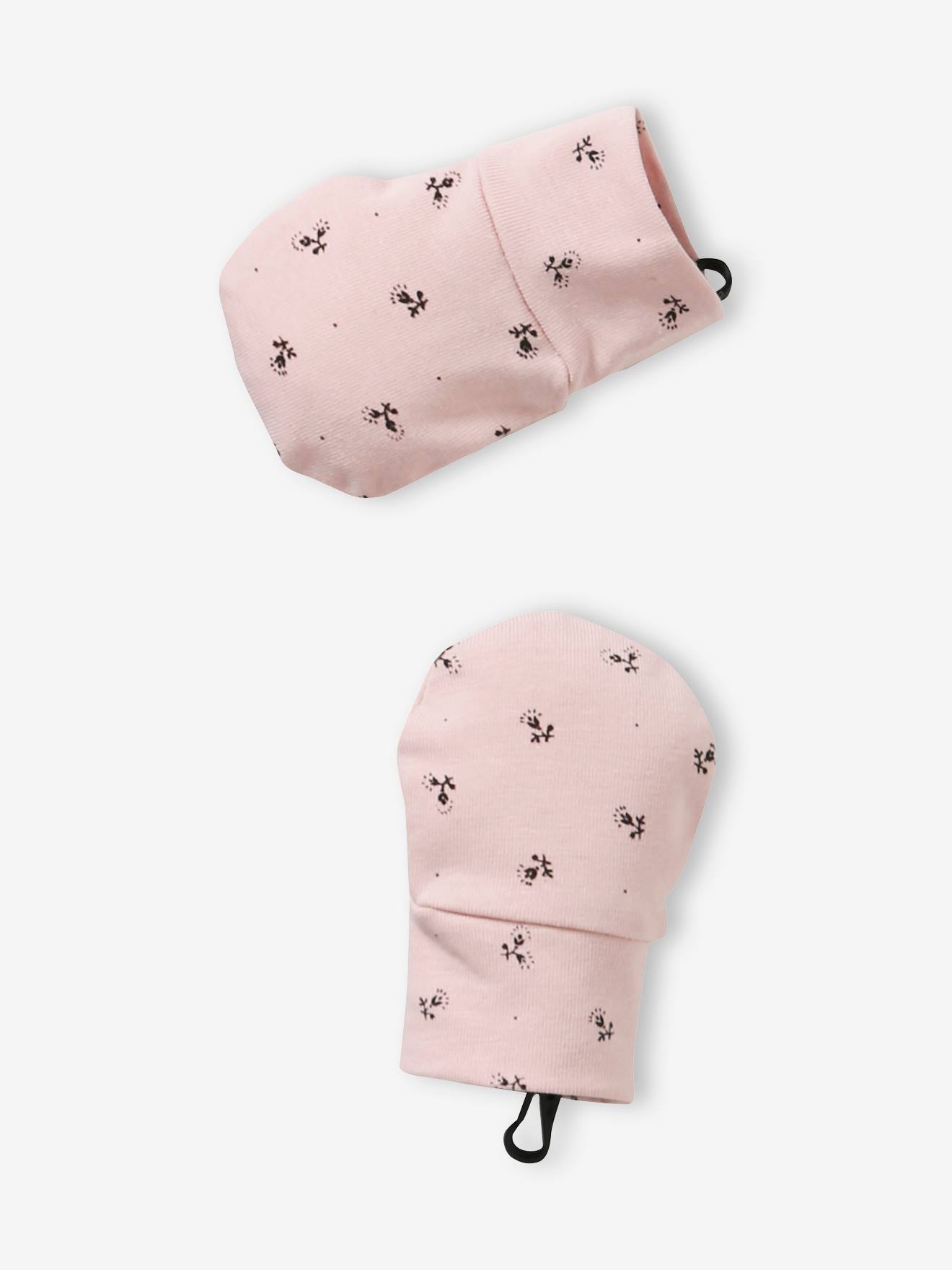 Vertbaudet Mädchen Baby-Set: Mütze, Fäustlinge & Tuch in Beutel, personalisierbar - altrosa