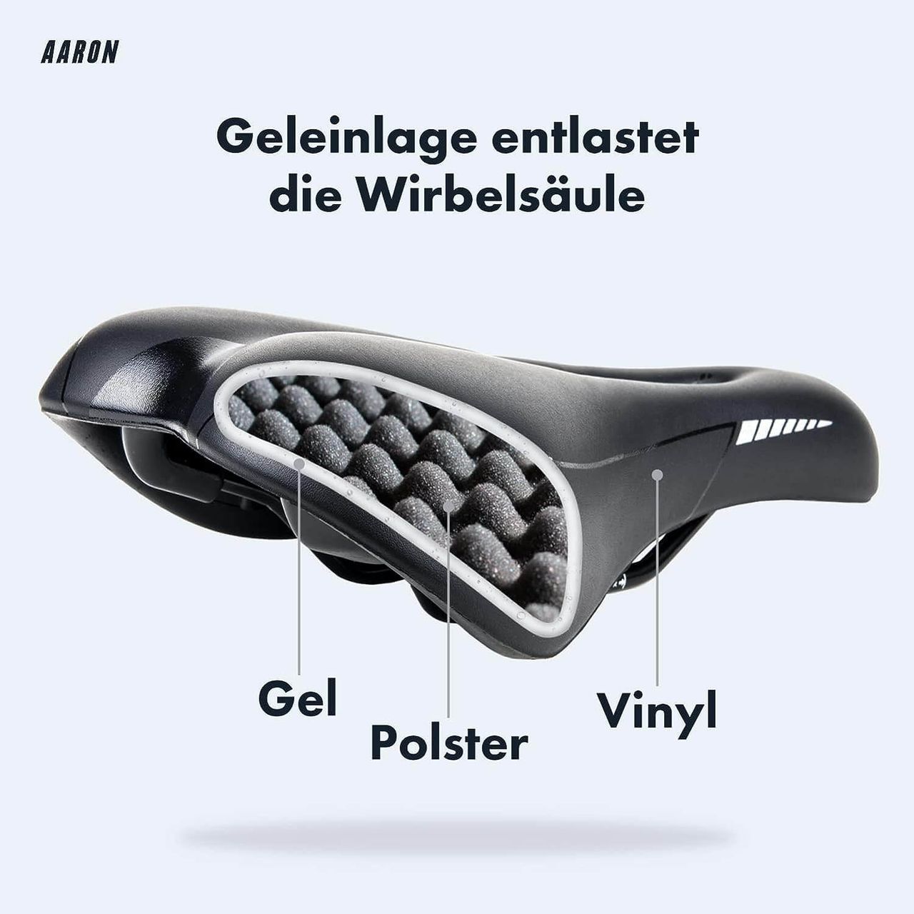 AARON Trekking ergonomischer Fahrradsattel Unisex für Trekkingrad, Mountainbike, Stadtrad, E-Bike