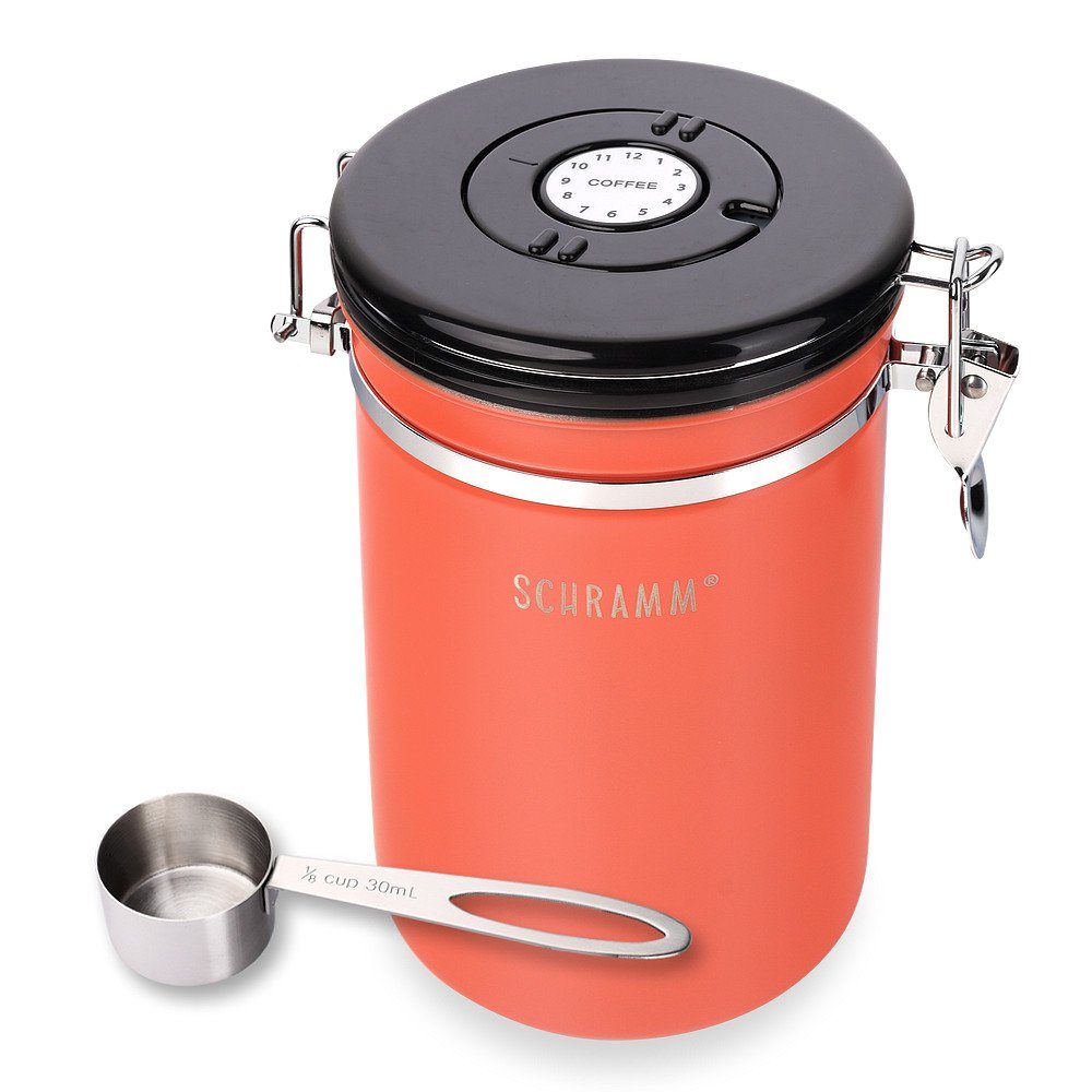 Schramm Kaffeedose Schramm® Kaffeedose 1800 ml in 10 Farben mit Dosierlöffel Höhe: 19cm Kaffeedosen Kaffeebehälter aus Edelstahl