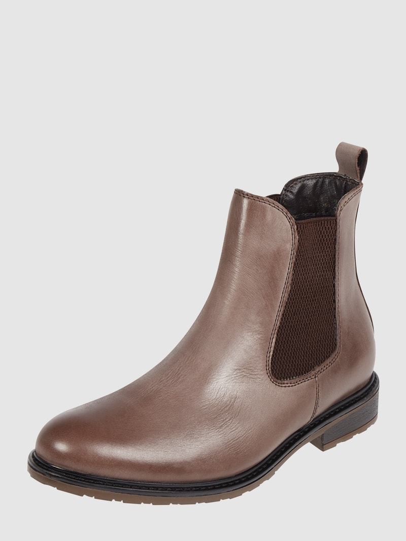 Chelsea Boots aus Leder in dunkelgrau