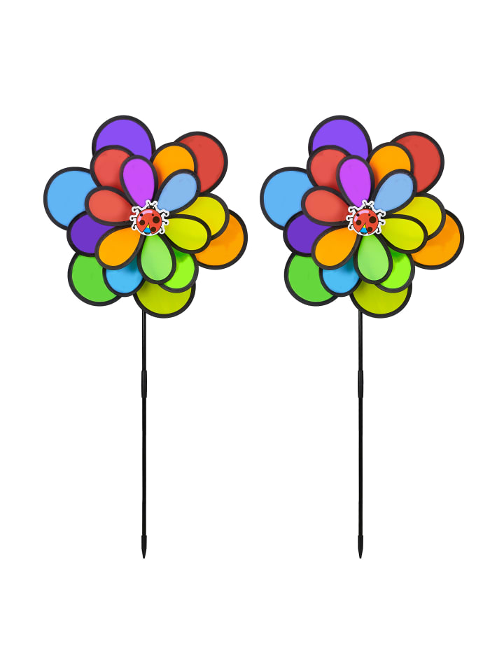 relaxdays 2 x Windrad in Bunt - (B)36,5 x (H)86,5 x (T)14 cm günstig kaufen onesize