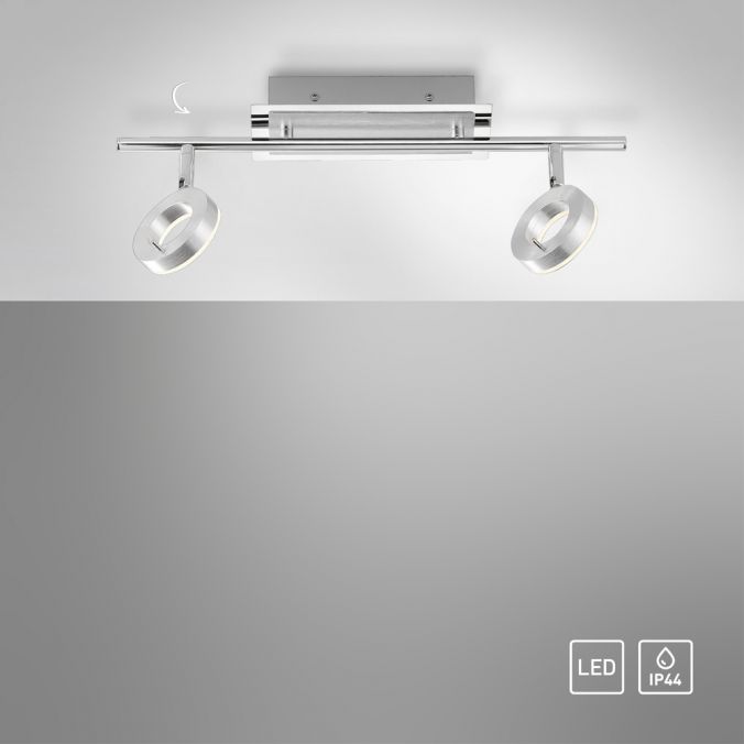 Paul Neuhaus 2-flg Deckenleuchte Sileda Aluminium