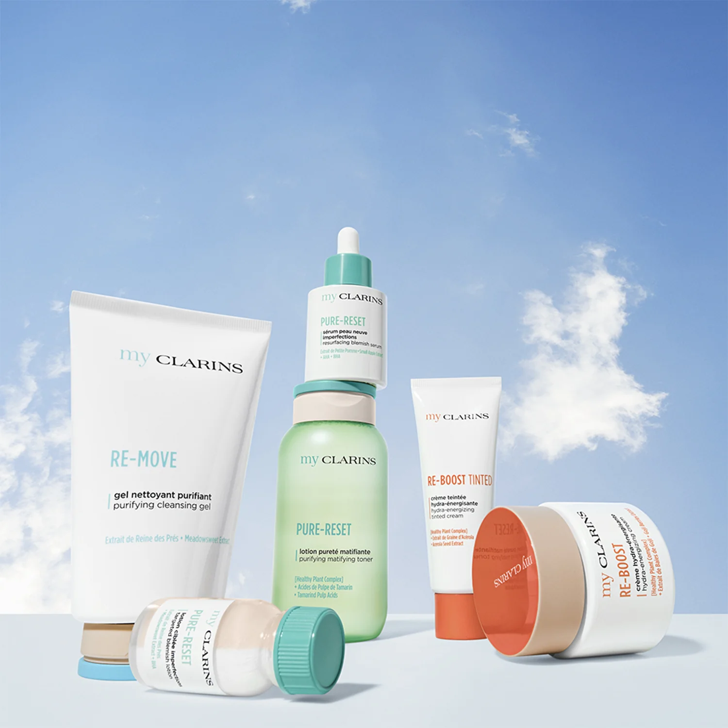 Loción MY CLARINS PURE-RESET - Imperfecciones Ciblée - Fluido facial antiimperfecciones, tratable. Tratamiento facial nocturno antiimperfecciones.
